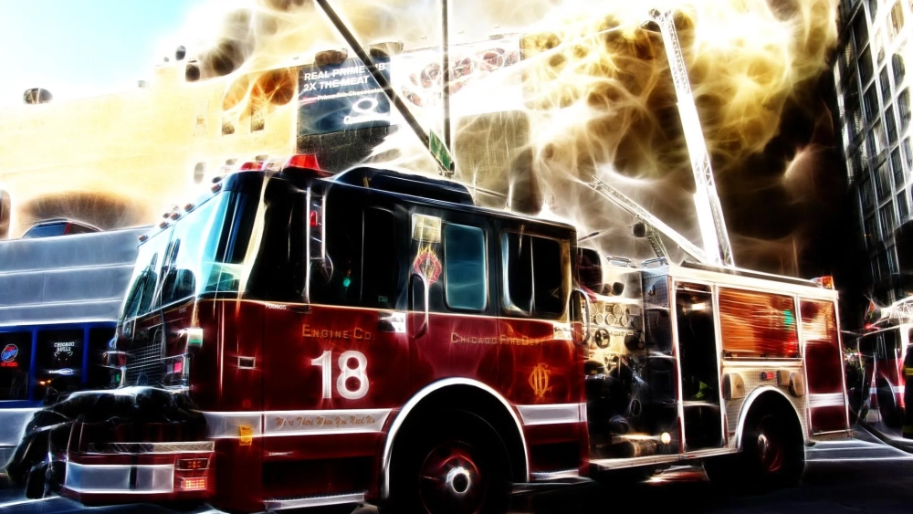 Cài đặt hình nền xe cứu hỏa cho máy tính sắc nét