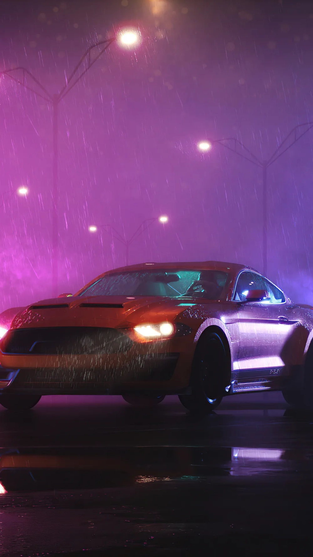 Tăng cá tính với hình nền xe dưới mưa ngầu nổi bật