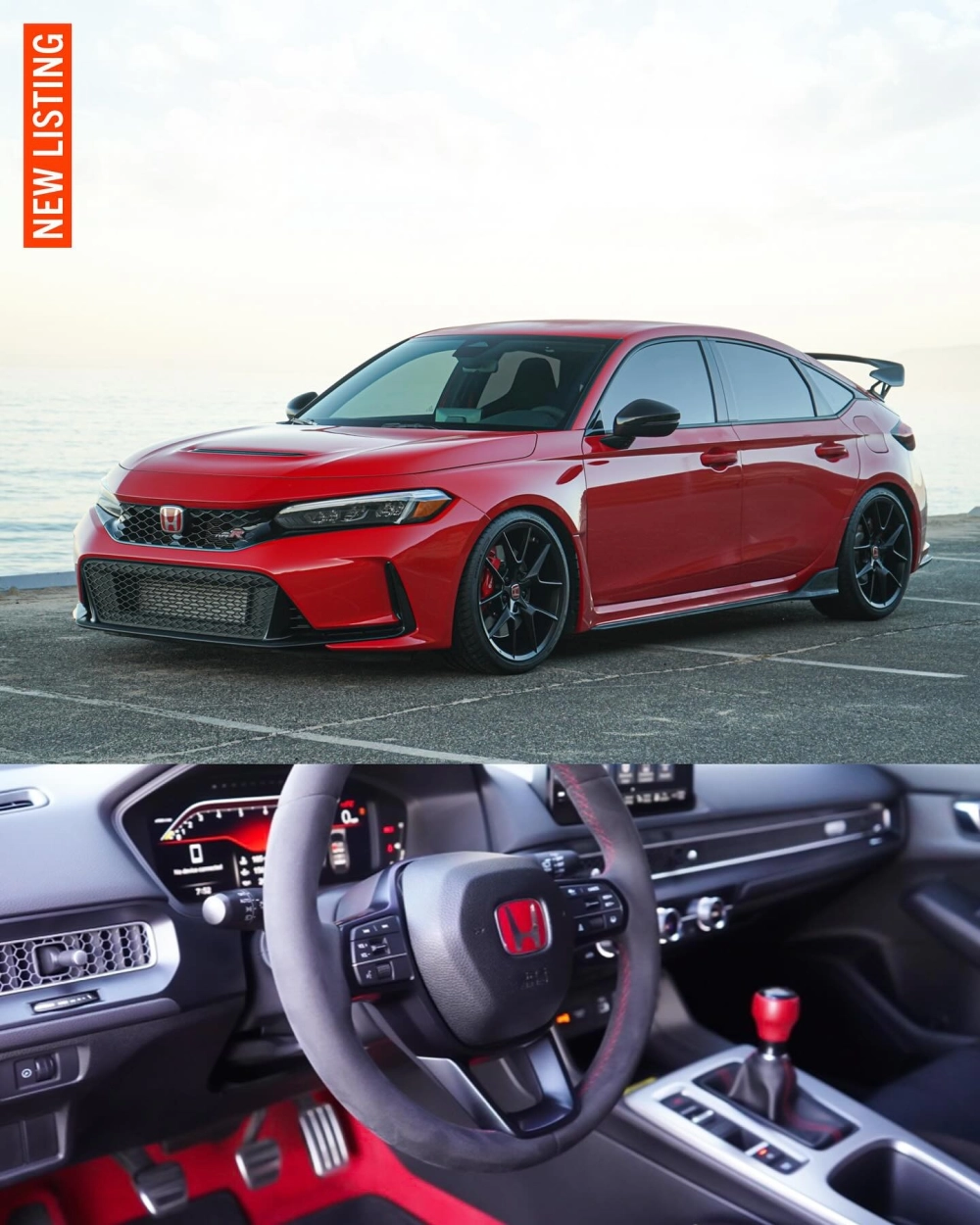 Honda Civic Type R đỏ độ mâm đen thể thao đường đua cực ngầu