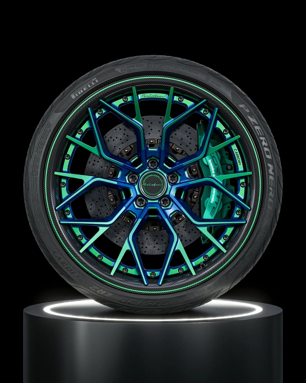 Mâm CNC Brixton phối màu xanh độc đáo độ xe thể thao cực chất