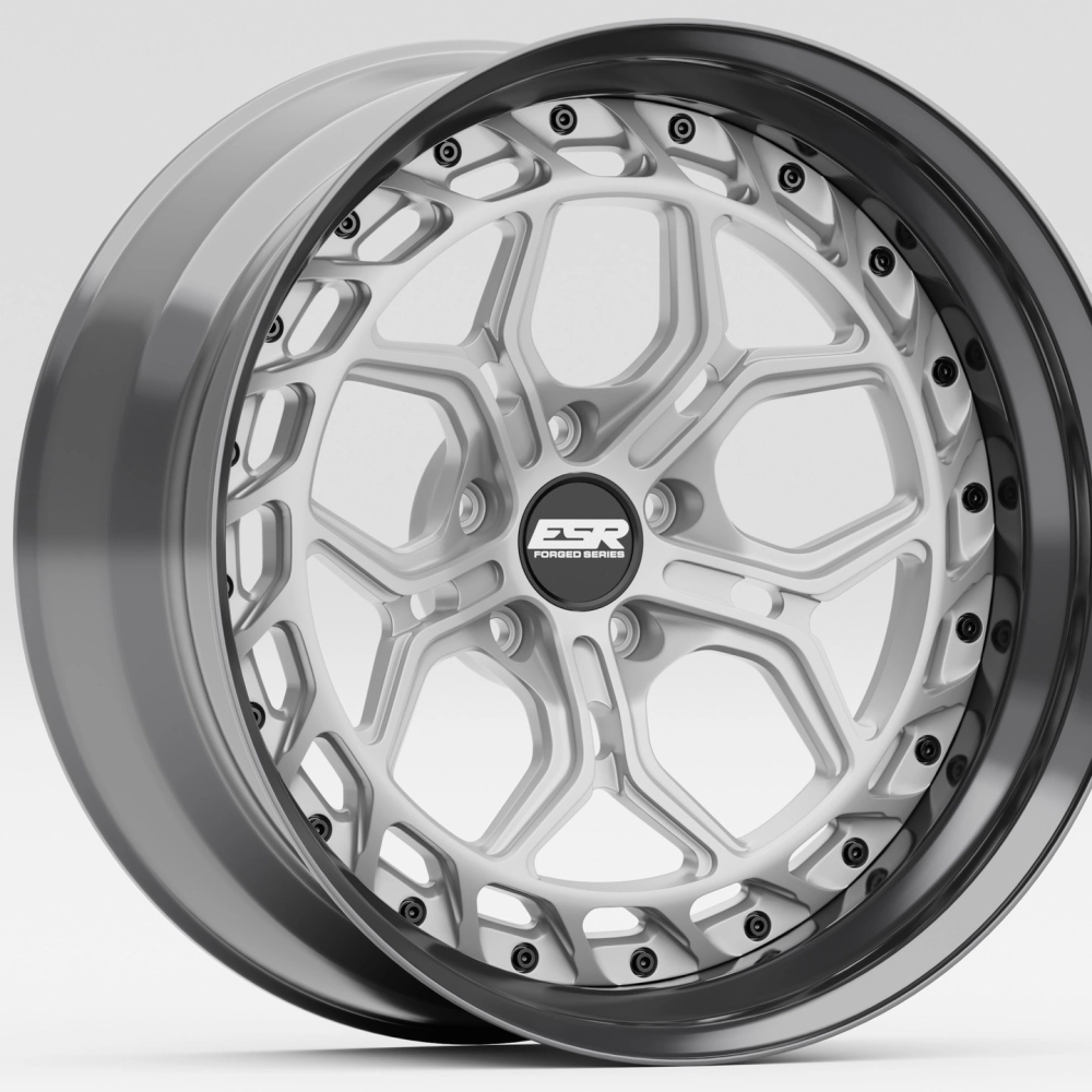 Mâm đúc ESR màu bạc viền sâu thiết kế lưới tổ ong cực ấn tượng