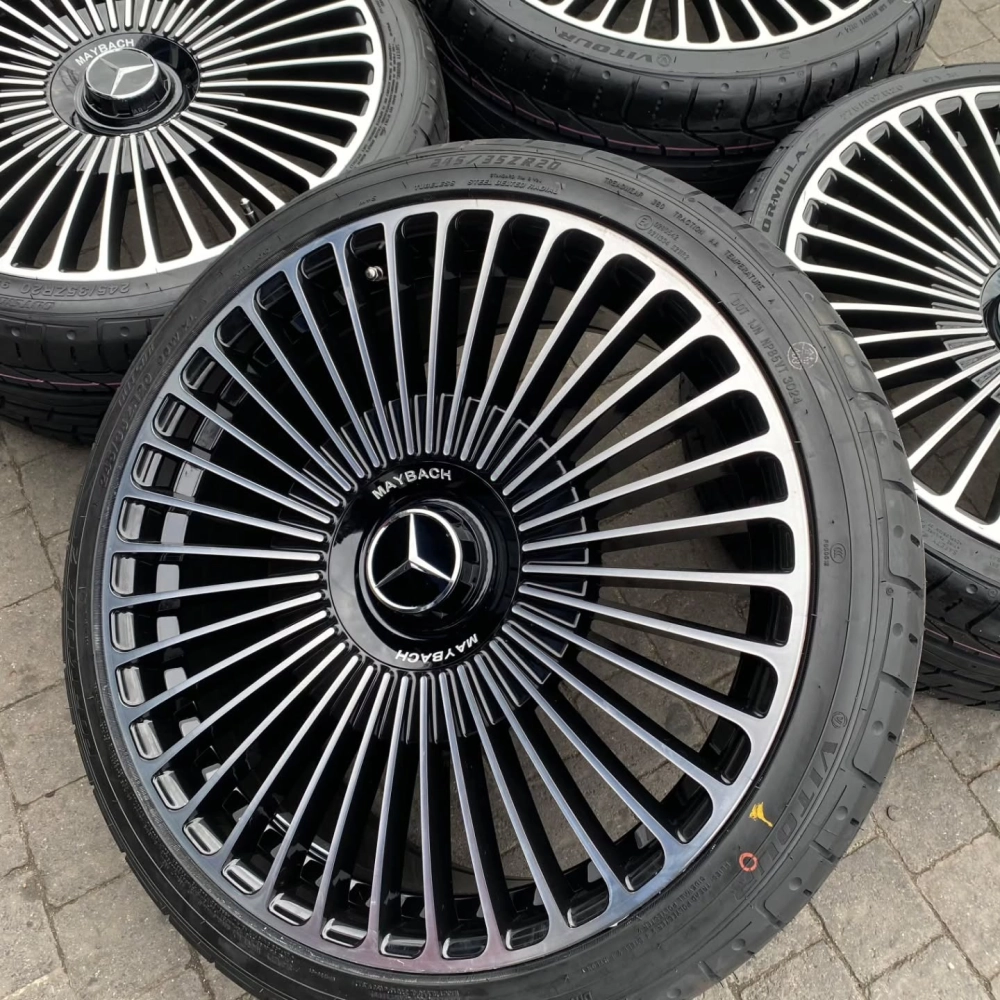 Maybach vàng đen độ mâm Maybach đĩa đặc đồng bộ đẳng cấp