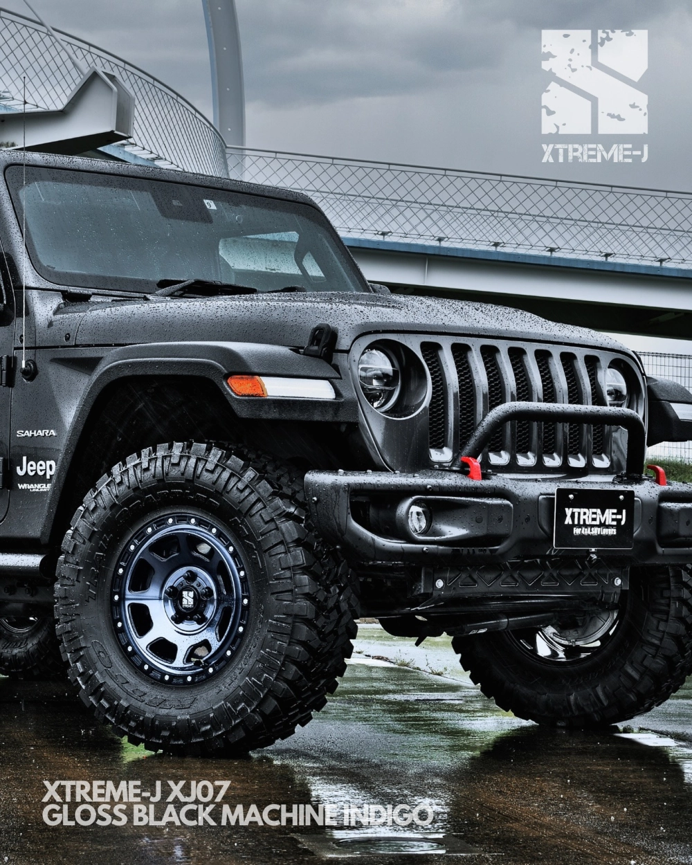 Xe Jeep Wrangler độ mâm offroad Xtreme-J đen bóng cực ngầu