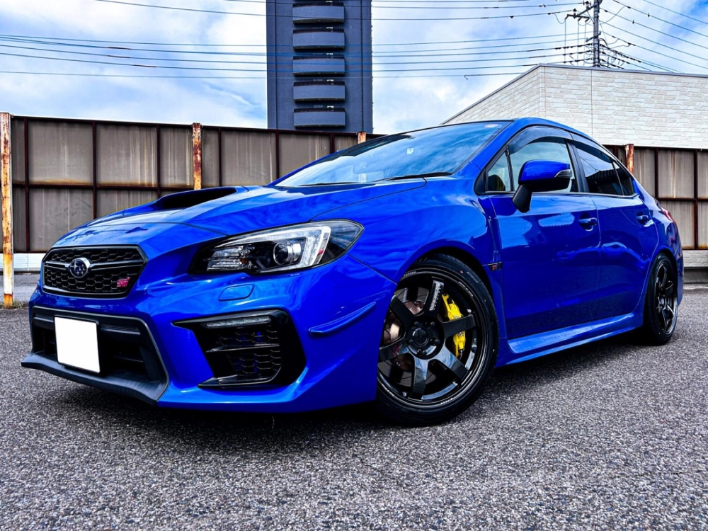 Subaru WRX độ mâm TE37 màu đen 6 chấu chuẩn phong cách xe đua