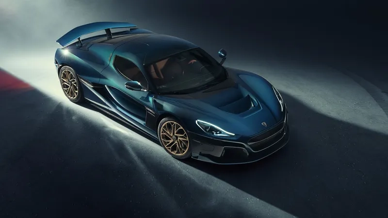 Rimac nevera bên bờ biển cảnh sắc tuyệt đẹp