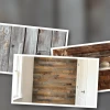 Faux wood panel wallpaper for rustic charm in modern interiors