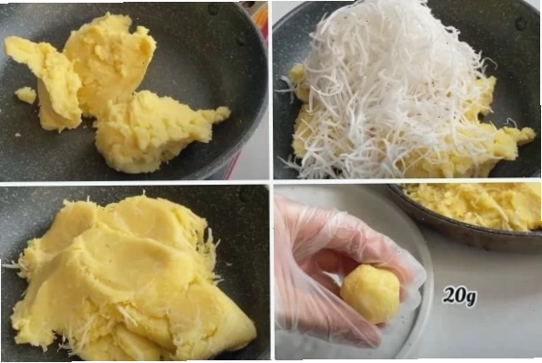 Cách làm nhân bánh phu thê từ đậu xanh và dừa nạo