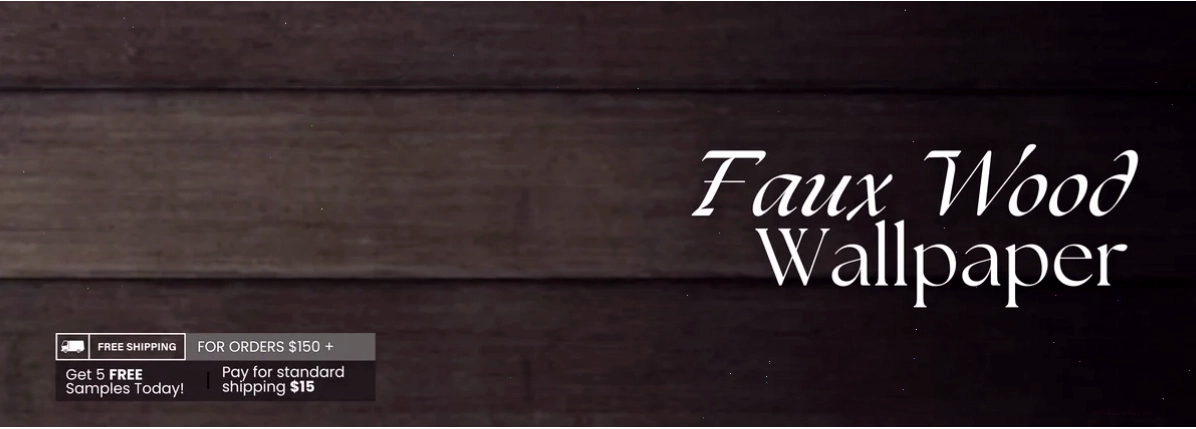 Classic faux wood panel wallpaper showing realistic grain