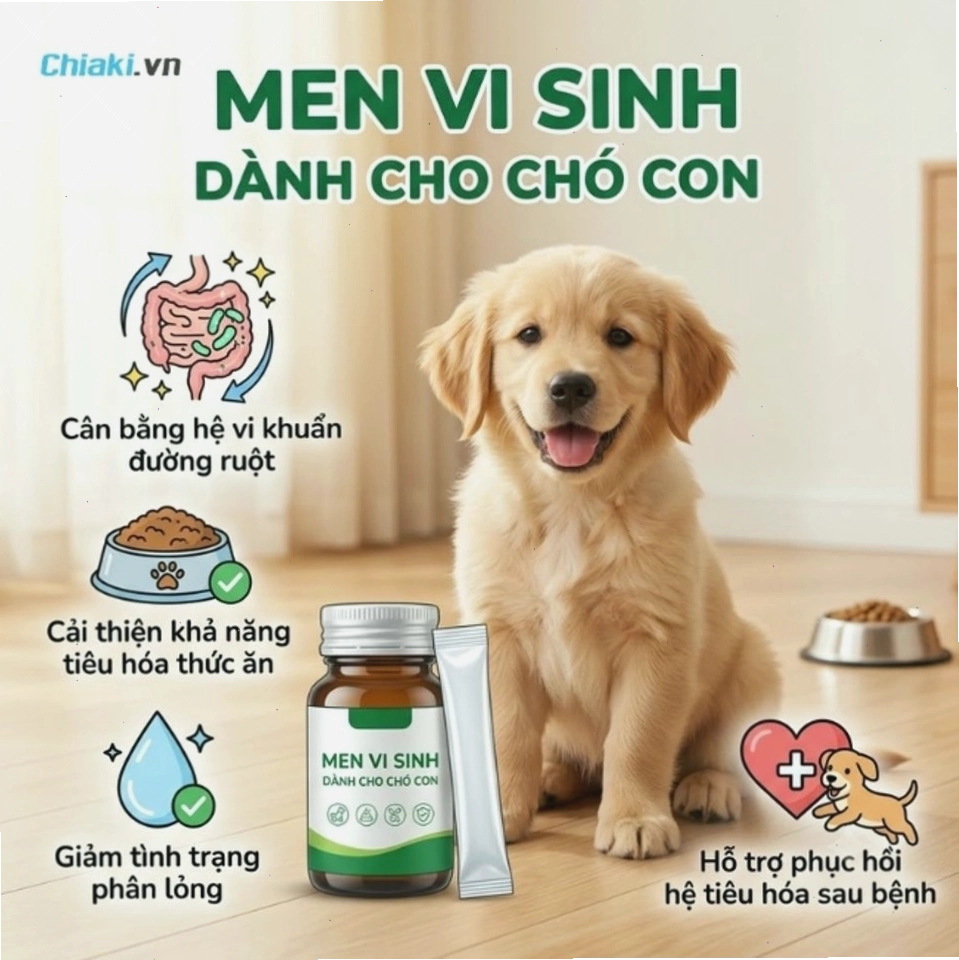Bổ sung men vi sinh hỗ trợ hệ tiêu hóa cho chó phốc sóc hồi phục nhanh