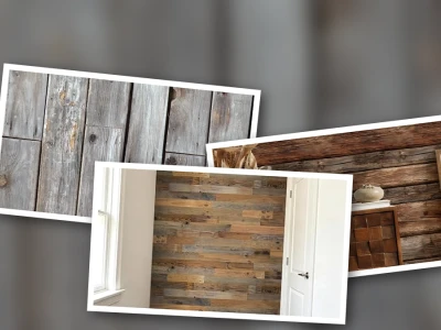 Faux wood panel wallpaper for rustic charm in modern interiors